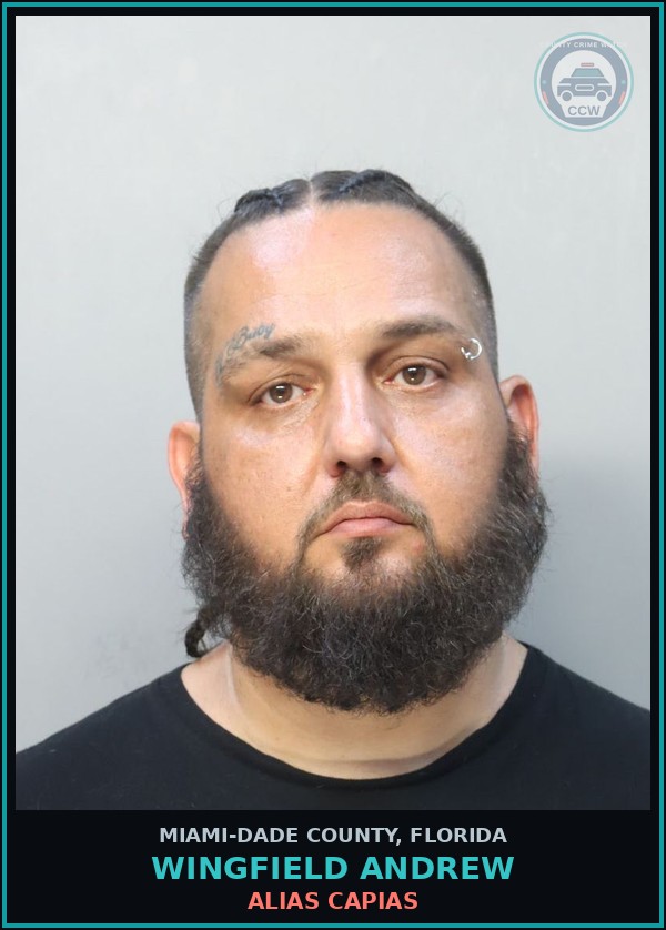 Booking mugshot of WINGFIELD ANDREW in Miami-Dade County