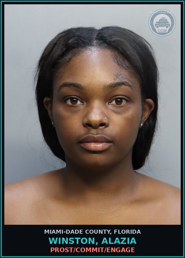 Booking mugshot of WINSTON, ALAZIA in Miami-Dade County