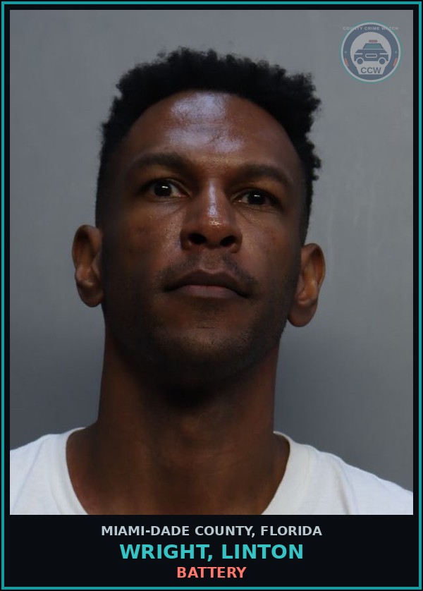 Booking mugshot of WRIGHT, LINTON in Miami-Dade County