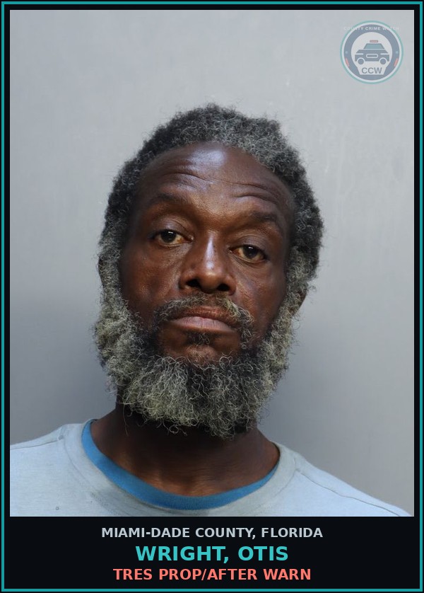 Booking mugshot of WRIGHT, OTIS in Miami-Dade County
