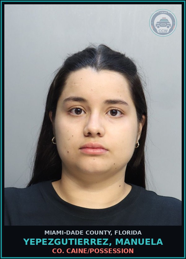Booking mugshot of YEPEZGUTIERREZ, MANUELA in Miami-Dade County