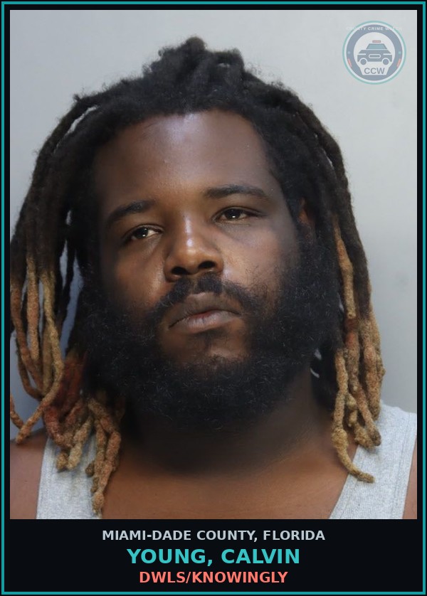 Booking mugshot of YOUNG, CALVIN in Miami-Dade County