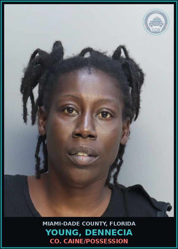 Booking mugshot of YOUNG, DENNECIA in Miami-Dade County