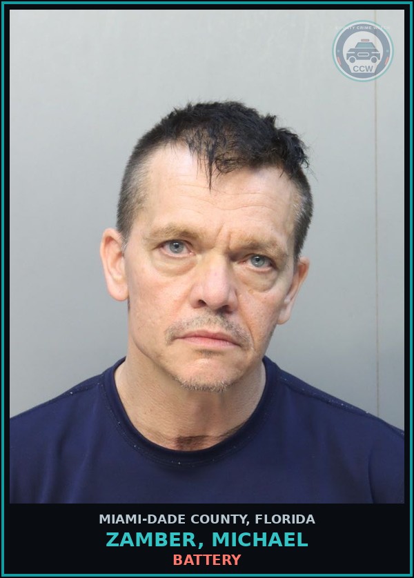 Booking mugshot of ZAMBER, MICHAEL in Miami-Dade County
