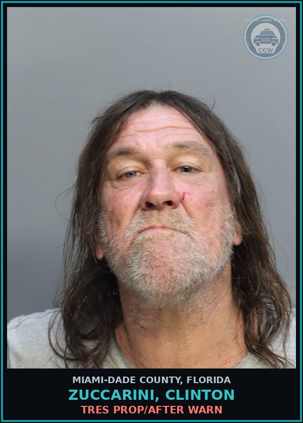 Booking mugshot of ZUCCARINI, CLINTON in Miami-Dade County
