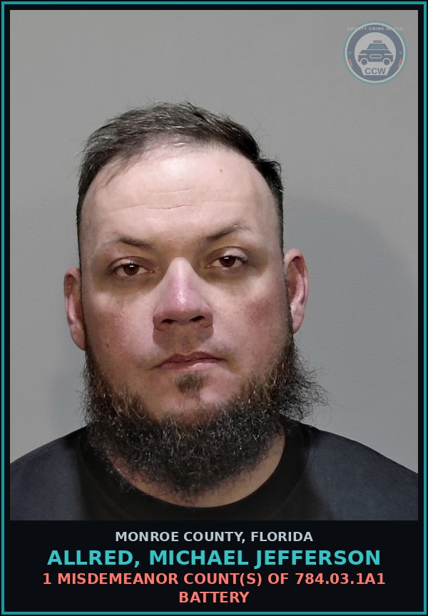 Booking mugshot of ALLRED, MICHAEL JEFFERSON in Monroe County
