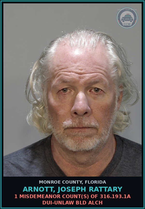 Booking mugshot of ARNOTT, JOSEPH RATTARY in Monroe County