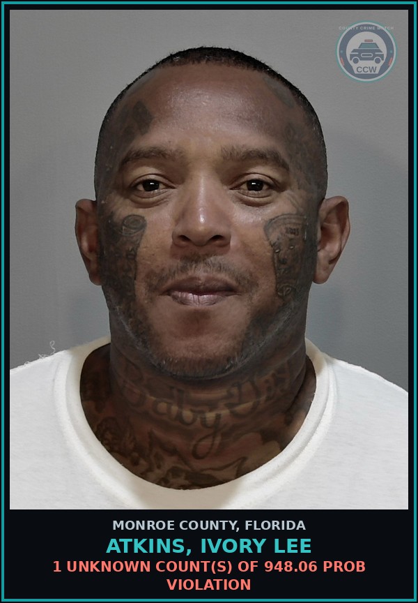 Booking mugshot of ATKINS, IVORY LEE in Monroe County