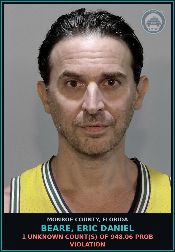 Booking mugshot of BEARE, ERIC DANIEL in Monroe County