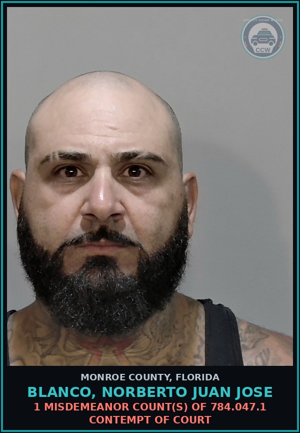 Booking mugshot of BLANCO, NORBERTO JUAN JOSE in Monroe County