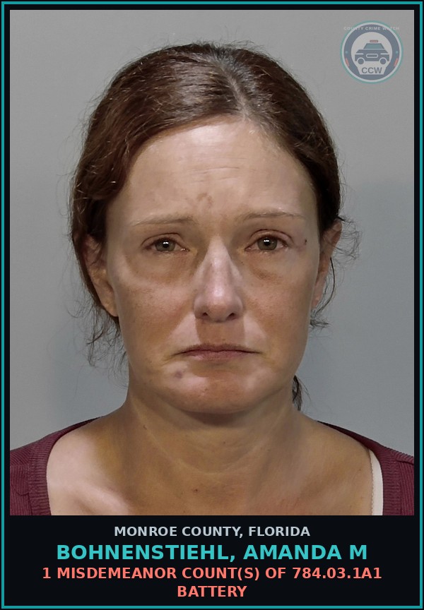 Booking mugshot of BOHNENSTIEHL, AMANDA M in Monroe County