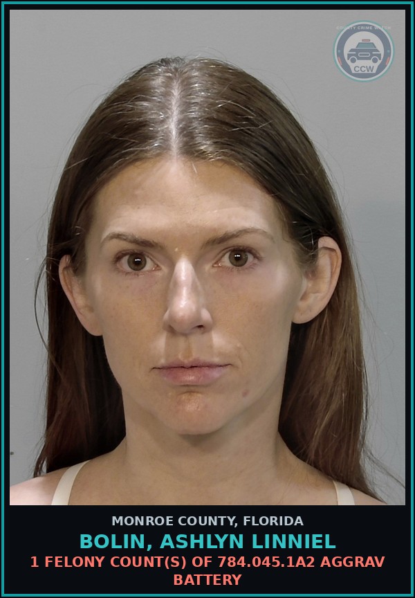 Booking mugshot of BOLIN, ASHLYN LINNIEL in Monroe County