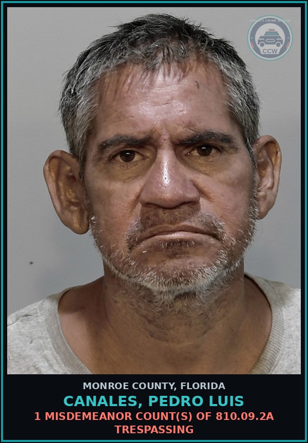 Booking mugshot of CANALES, PEDRO LUIS in Monroe County