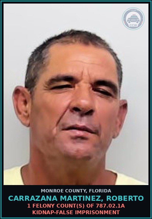 Booking mugshot of CARRAZANA MARTINEZ, ROBERTO in Monroe County