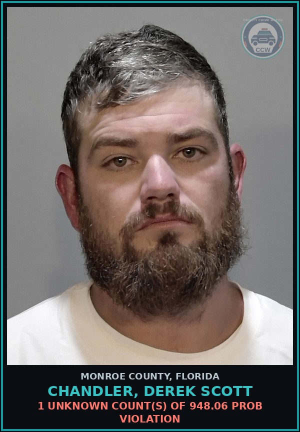 Booking mugshot of CHANDLER, DEREK SCOTT in Monroe County