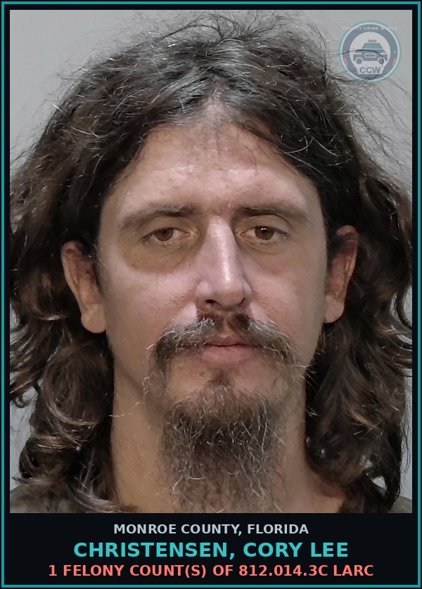 Booking mugshot of CHRISTENSEN, CORY LEE in Monroe County