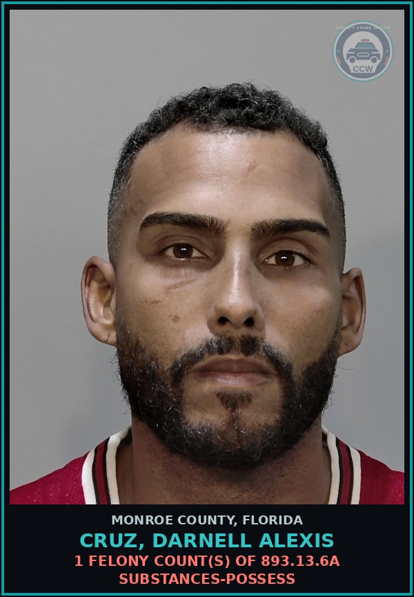 Booking mugshot of CRUZ, DARNELL ALEXIS in Monroe County