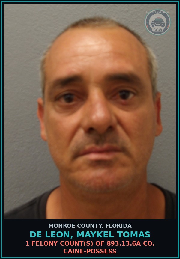 Booking mugshot of DE LEON, MAYKEL TOMAS in Monroe County