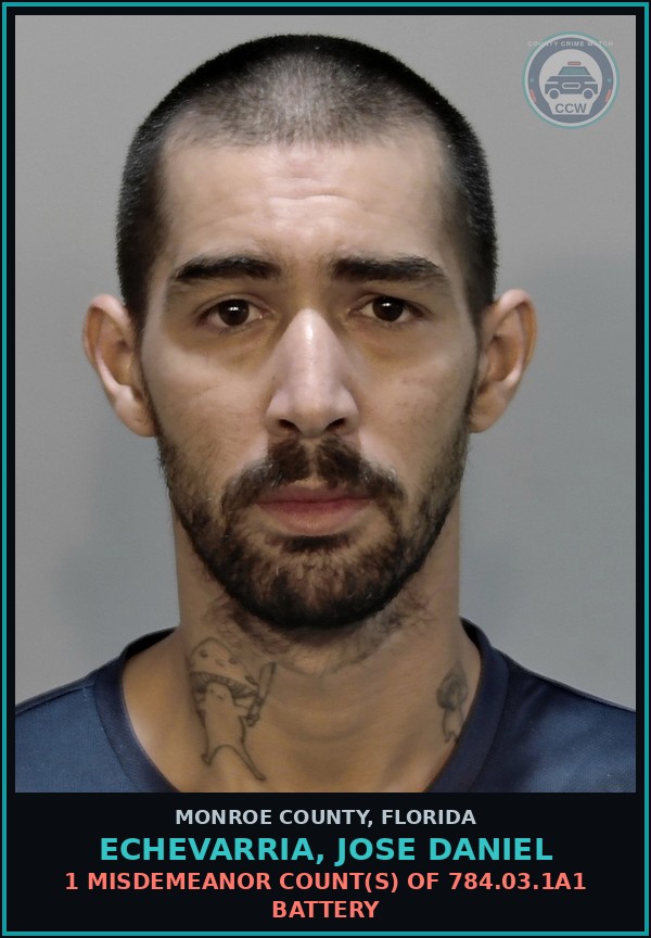 Booking mugshot of ECHEVARRIA, JOSE DANIEL in Monroe County