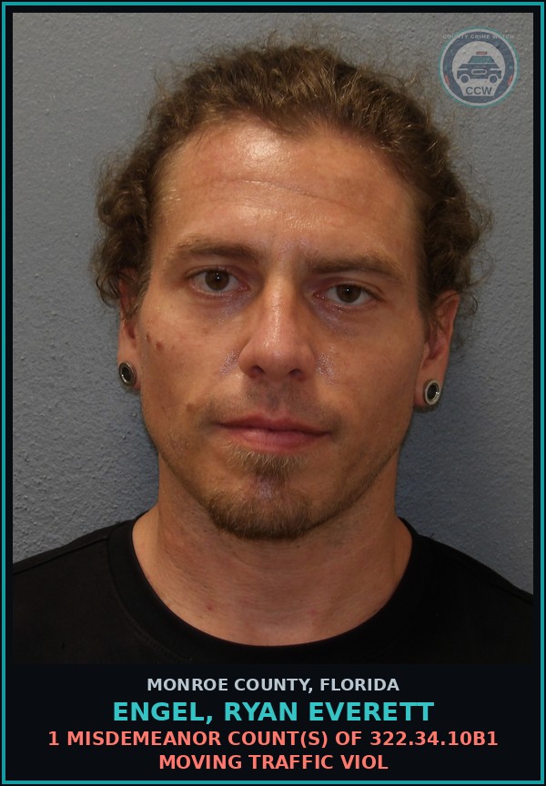 Booking mugshot of ENGEL, RYAN EVERETT in Monroe County