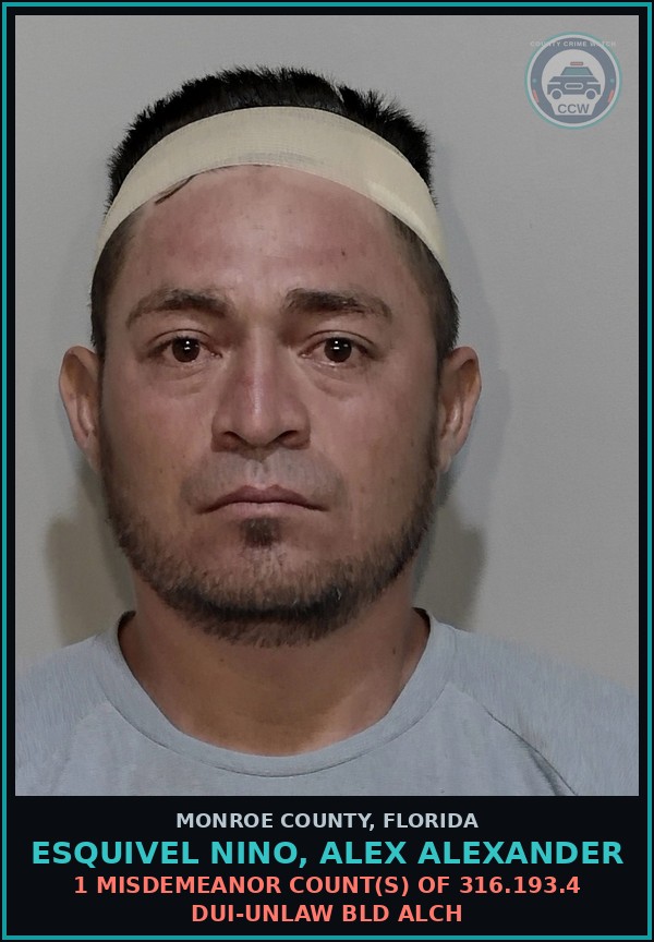 Booking mugshot of ESQUIVEL NINO, ALEX ALEXANDER in Monroe County
