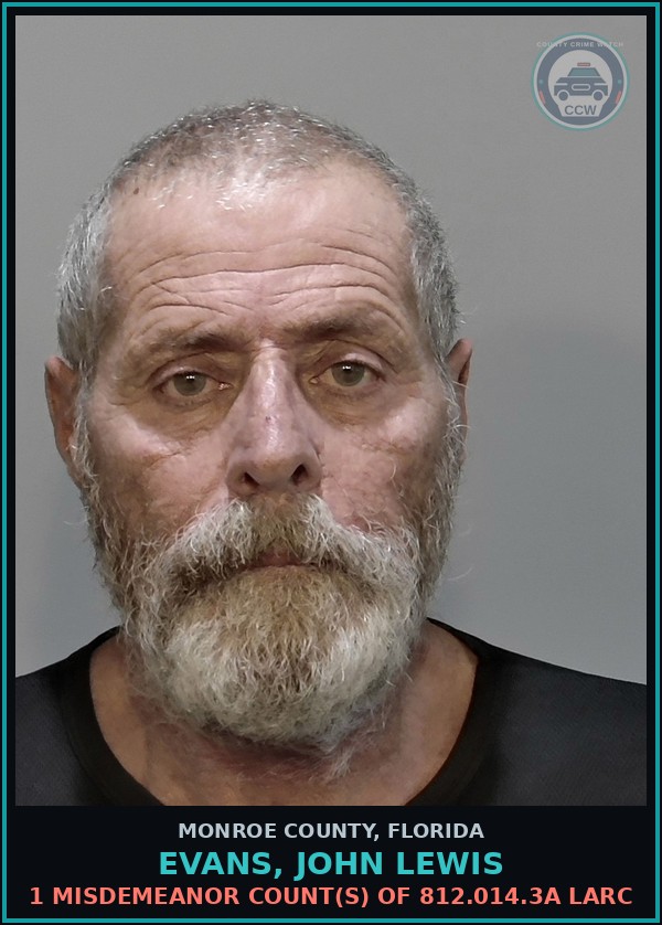 Booking mugshot of EVANS, JOHN LEWIS in Monroe County
