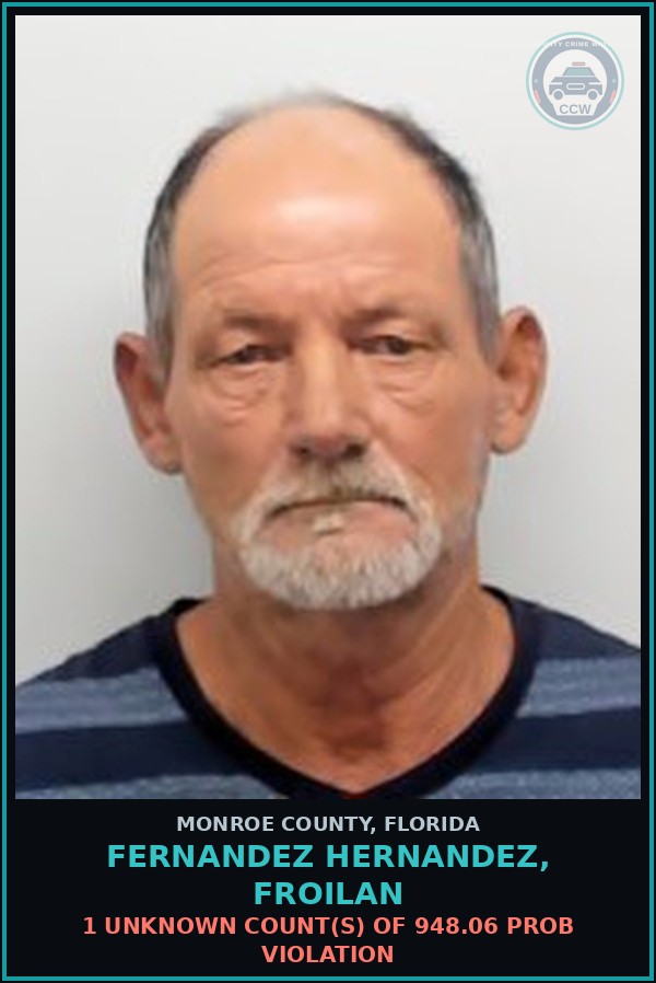 Booking mugshot of FERNANDEZ HERNANDEZ, FROILAN in Monroe County