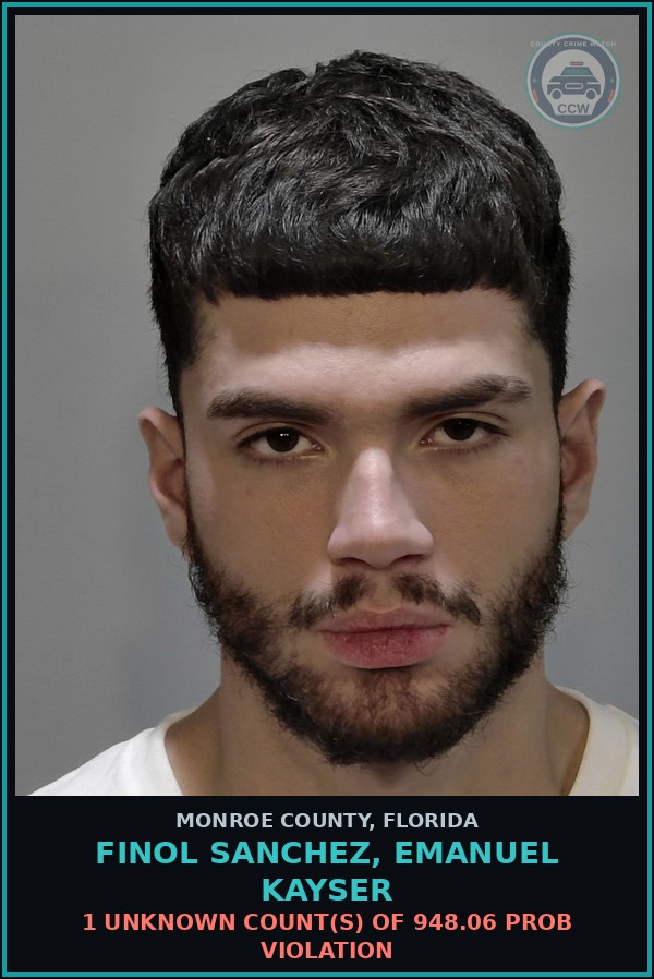 Booking mugshot of FINOL SANCHEZ, EMANUEL KAYSER in Monroe County