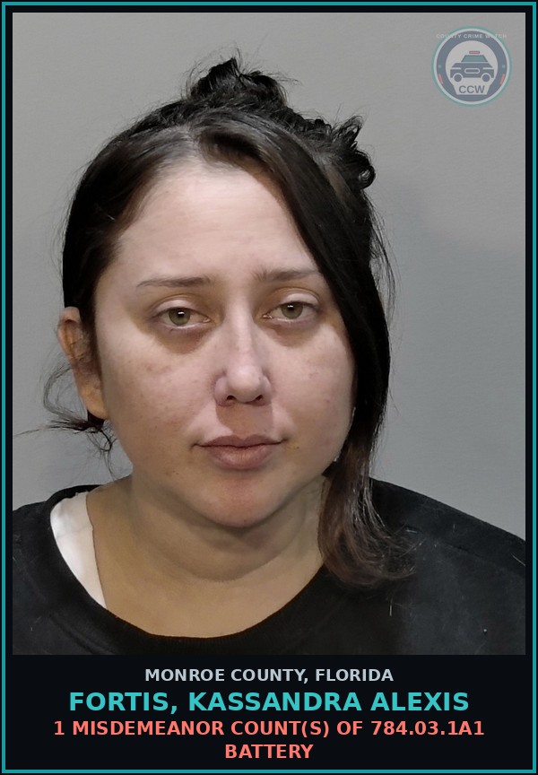 Booking mugshot of FORTIS, KASSANDRA ALEXIS in Monroe County