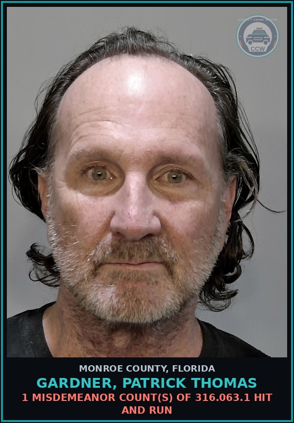 Booking mugshot of GARDNER, PATRICK THOMAS in Monroe County