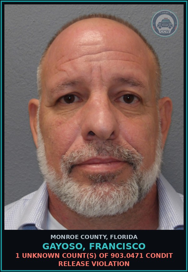 Booking mugshot of GAYOSO, FRANCISCO in Monroe County