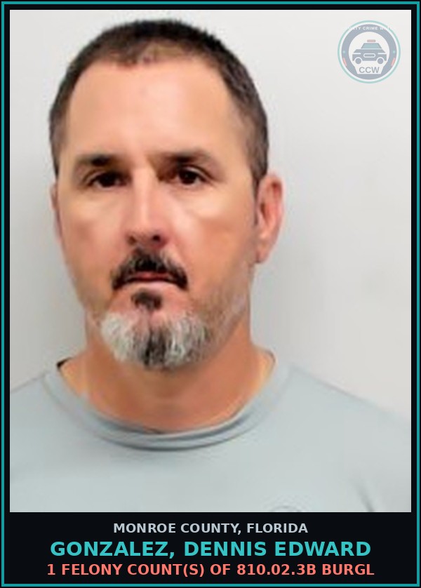 Booking mugshot of GONZALEZ, DENNIS EDWARD in Monroe County