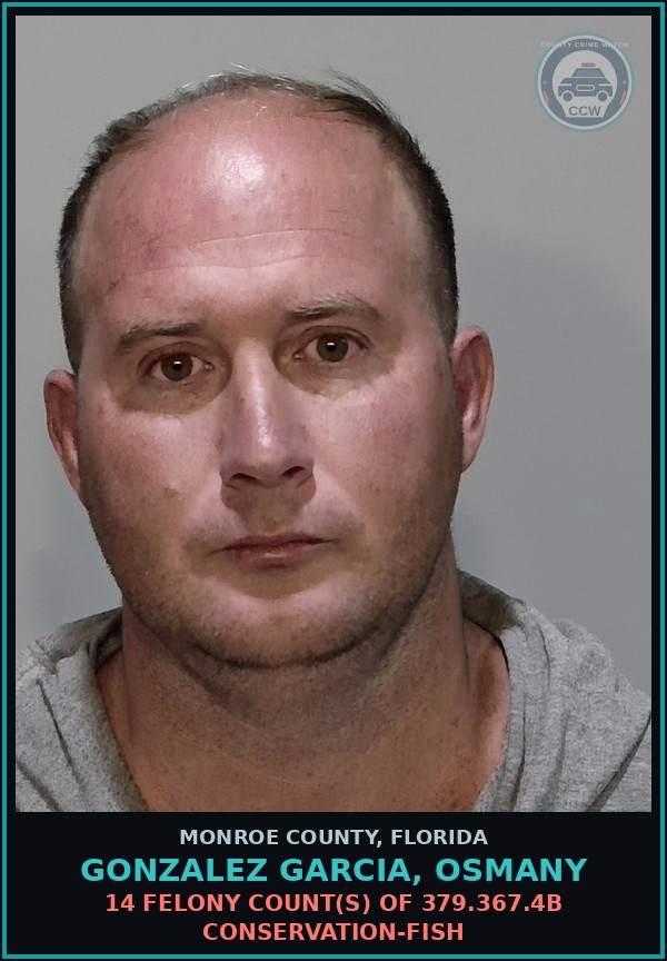 Booking mugshot of GONZALEZ GARCIA, OSMANY in Monroe County