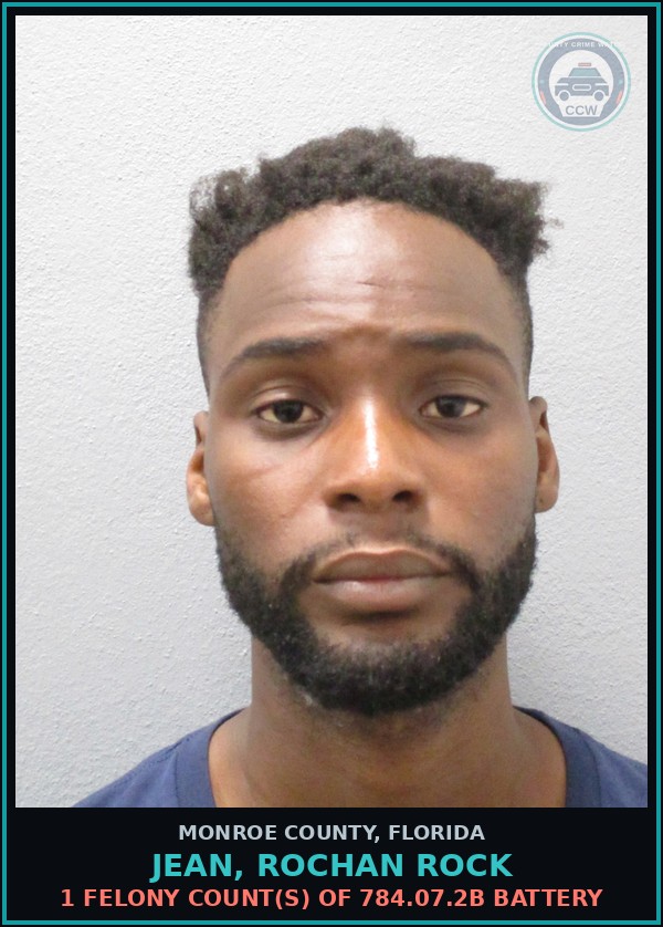 Booking mugshot of JEAN, ROCHAN ROCK in Monroe County