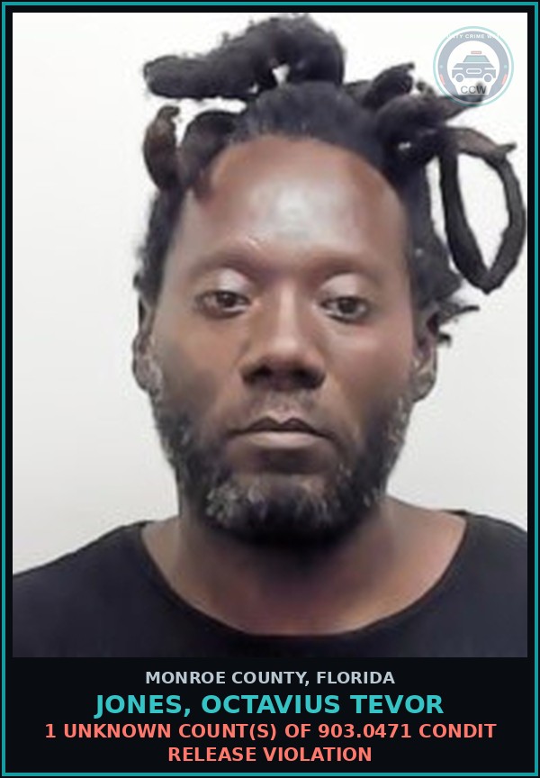 Booking mugshot of JONES, OCTAVIUS TEVOR in Monroe County