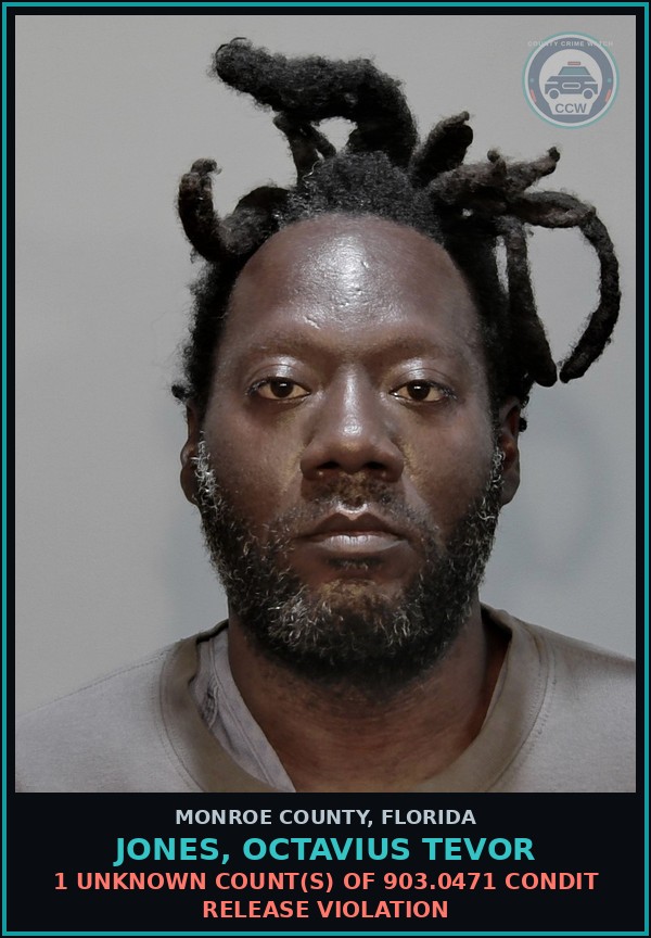 Booking mugshot of JONES, OCTAVIUS TEVOR in Monroe County
