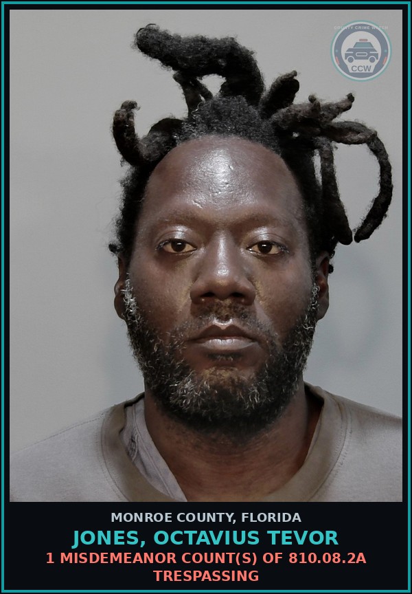 Booking mugshot of JONES, OCTAVIUS TEVOR in Monroe County