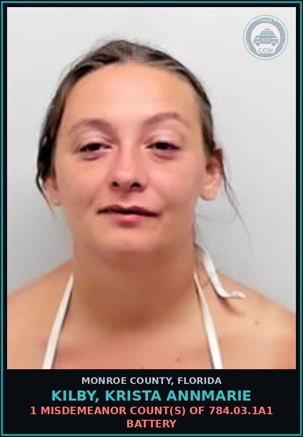 Booking mugshot of KILBY, KRISTA ANNMARIE in Monroe County