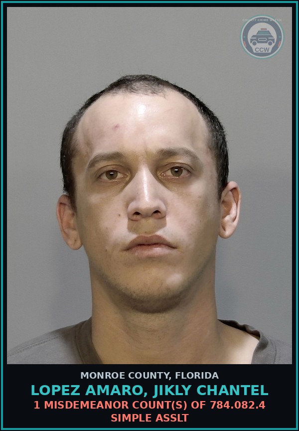 Booking mugshot of LOPEZ AMARO, JIKLY CHANTEL in Monroe County