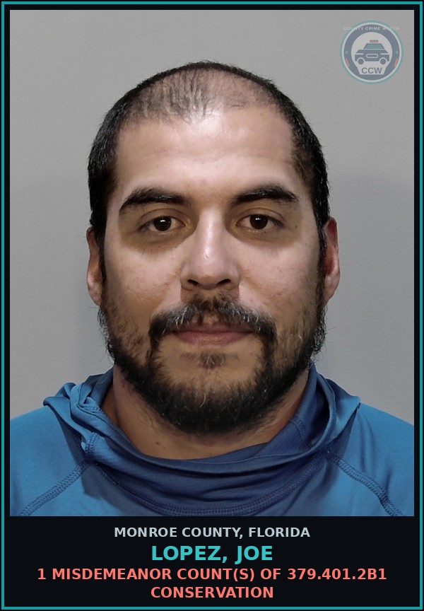 Booking mugshot of LOPEZ, JOE in Monroe County