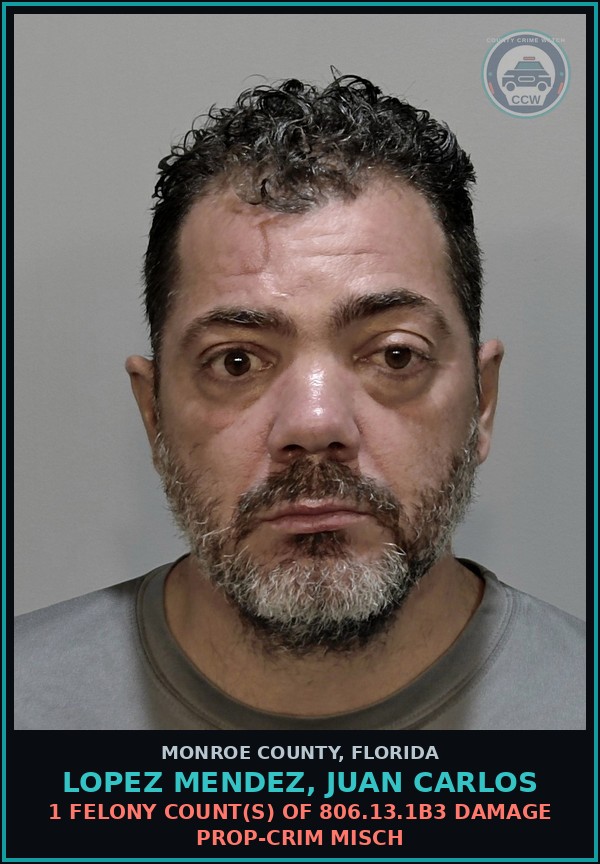 Booking mugshot of LOPEZ MENDEZ, JUAN CARLOS in Monroe County