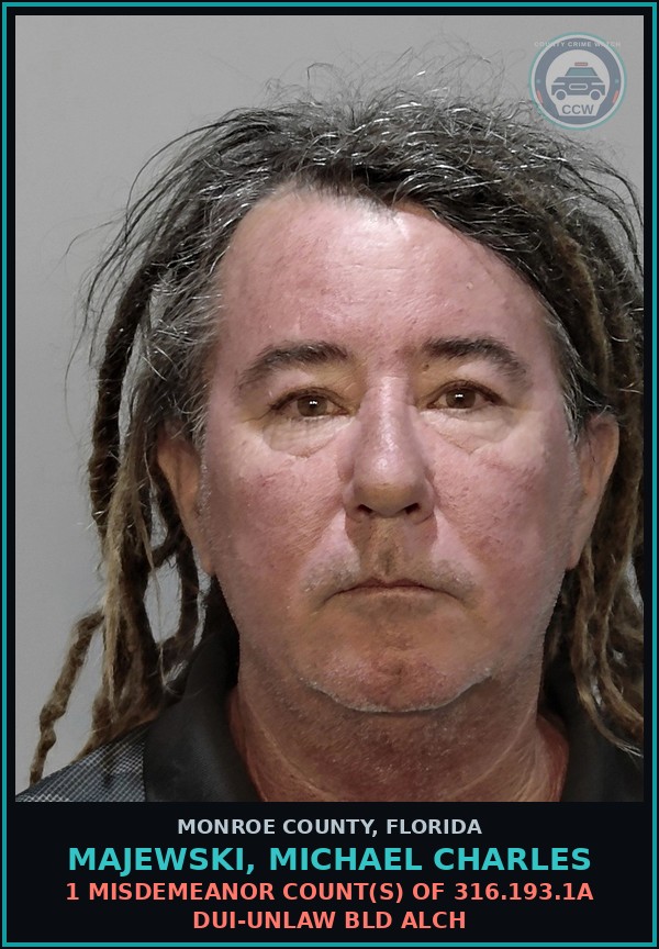 Booking mugshot of MAJEWSKI, MICHAEL CHARLES in Monroe County