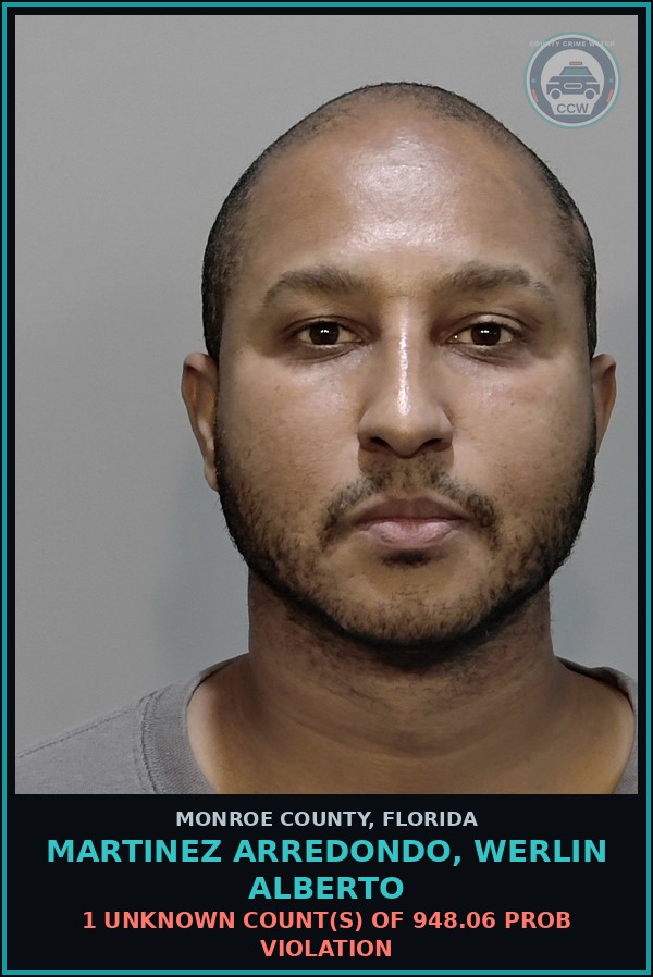 Booking mugshot of MARTINEZ ARREDONDO, WERLIN ALBERTO in Monroe County