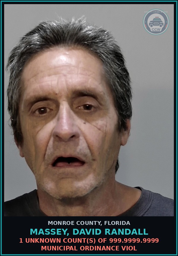 Booking mugshot of MASSEY, DAVID RANDALL in Monroe County