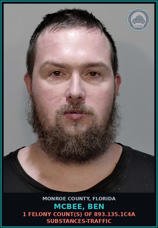 Booking mugshot of MCBEE, BEN in Monroe County