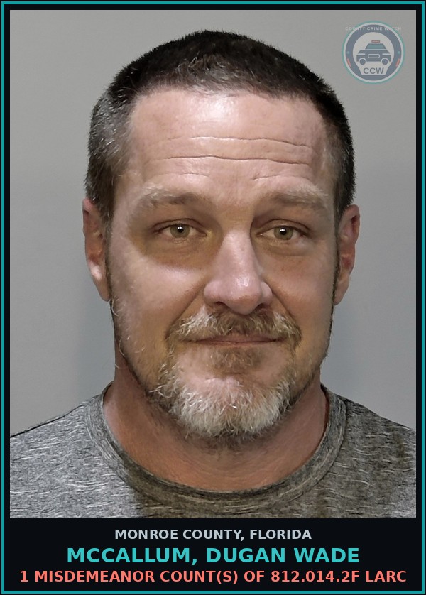 Booking mugshot of MCCALLUM, DUGAN WADE in Monroe County