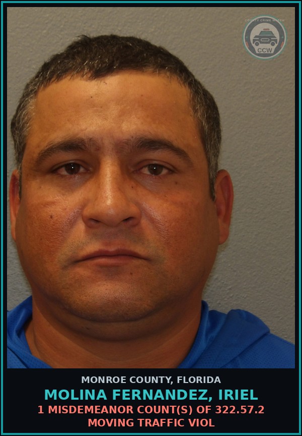 Booking mugshot of MOLINA FERNANDEZ, IRIEL in Monroe County