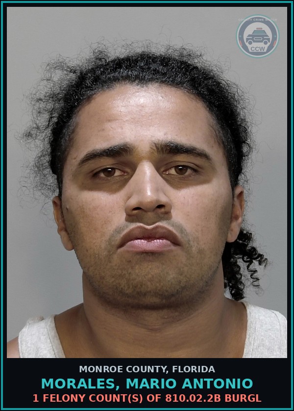 Booking mugshot of MORALES, MARIO ANTONIO in Monroe County