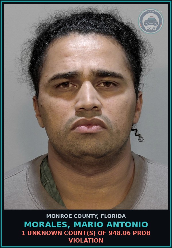 Booking mugshot of MORALES, MARIO ANTONIO in Monroe County