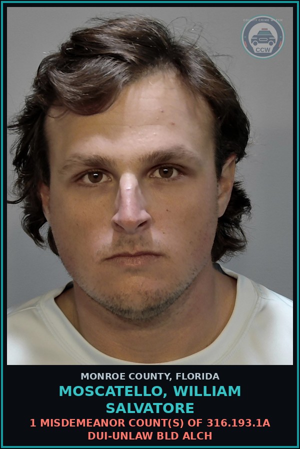 Booking mugshot of MOSCATELLO, WILLIAM SALVATORE in Monroe County